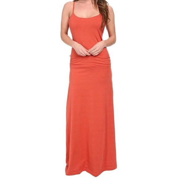 Toad&Co Orange Maxi Spaghetti Strap Dress - L - Gorpcore/Granola Girl - Picture 4 of 9